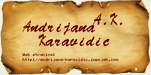 Andrijana Karavidić vizit kartica